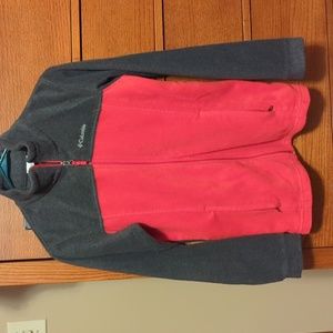 Columbia Fleece boys jacket size large (14/16) red and grey